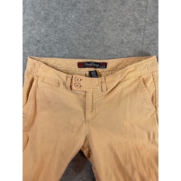 VINTAGE Steve & Barrys Pants Womens Size 12 Tan Twill Bootcut Low Rise Y2K Bratz - Picture 6 of 8
